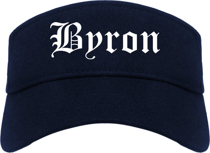 Byron Georgia GA Old English Mens Visor Cap Hat Navy Blue