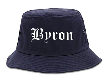 Byron Minnesota MN Old English Mens Bucket Hat Navy Blue