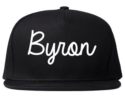 Byron Minnesota MN Script Mens Snapback Hat Black