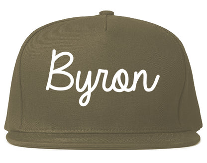 Byron Minnesota MN Script Mens Snapback Hat Grey