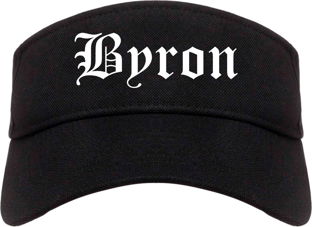 Byron Minnesota MN Old English Mens Visor Cap Hat Black