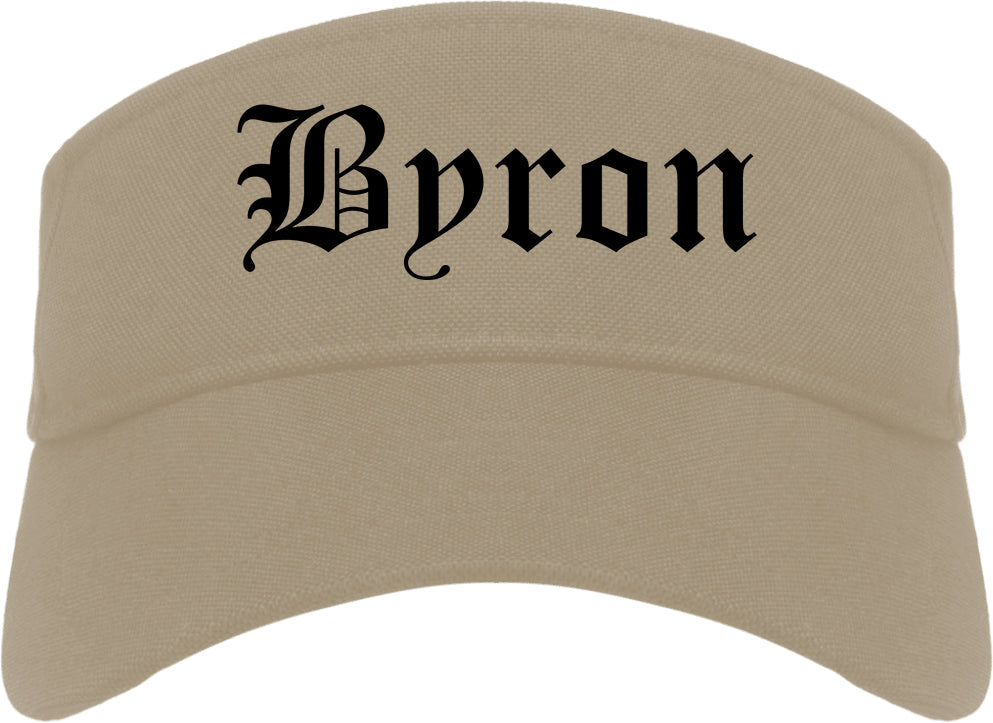 Byron Minnesota MN Old English Mens Visor Cap Hat Khaki