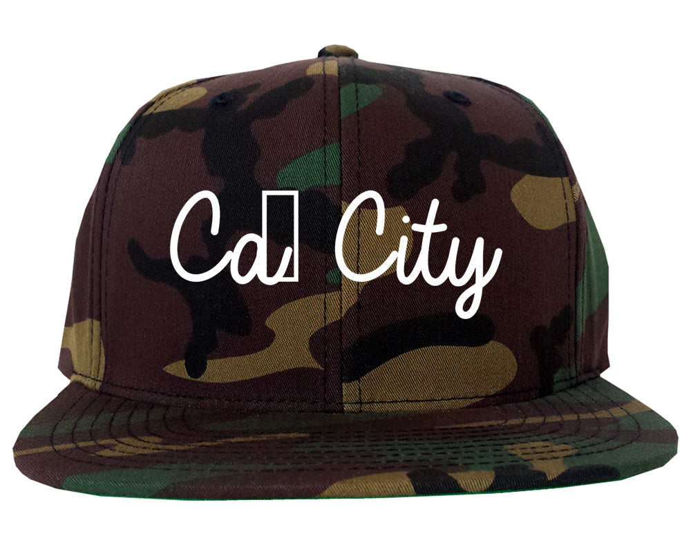 Cañon City Colorado CO Script Mens Snapback Hat Army Camo