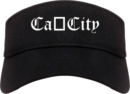 Cañon City Colorado CO Old English Mens Visor Cap Hat Black