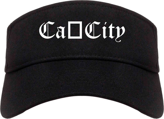 Cañon City Colorado CO Old English Mens Visor Cap Hat Black