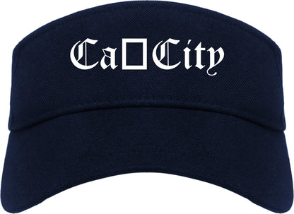 Cañon City Colorado CO Old English Mens Visor Cap Hat Navy Blue