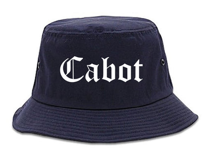 Cabot Arkansas AR Old English Mens Bucket Hat Navy Blue