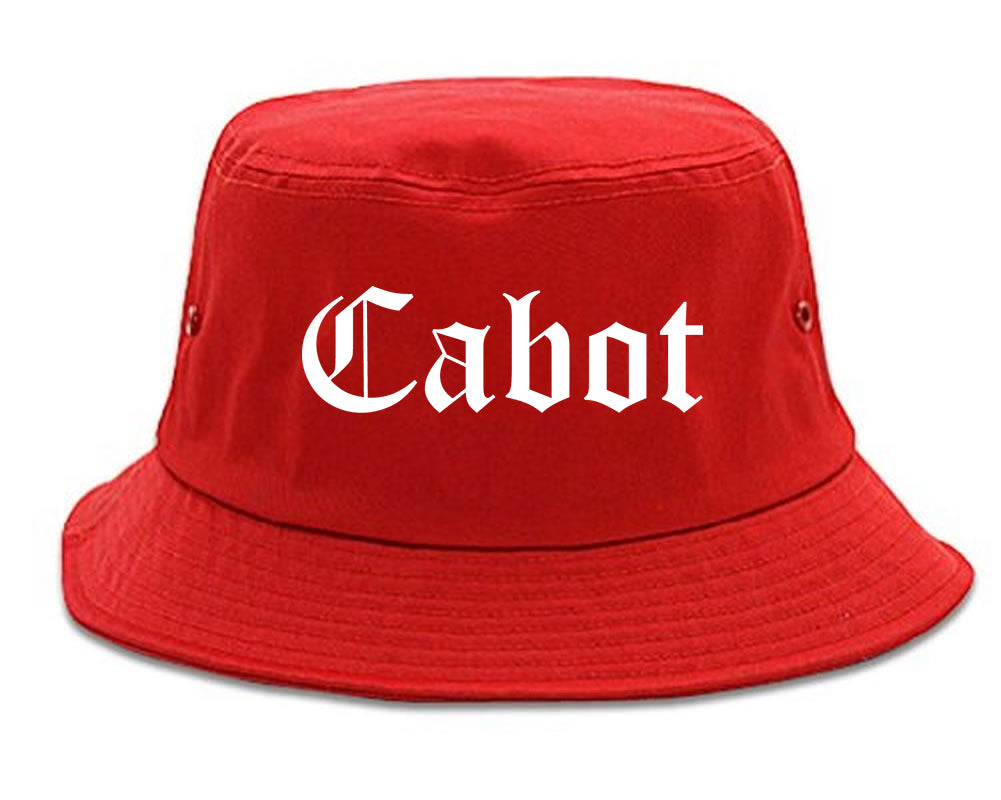 Cabot Arkansas AR Old English Mens Bucket Hat Red