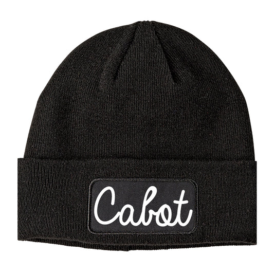 Cabot Arkansas AR Script Mens Knit Beanie Hat Cap Black