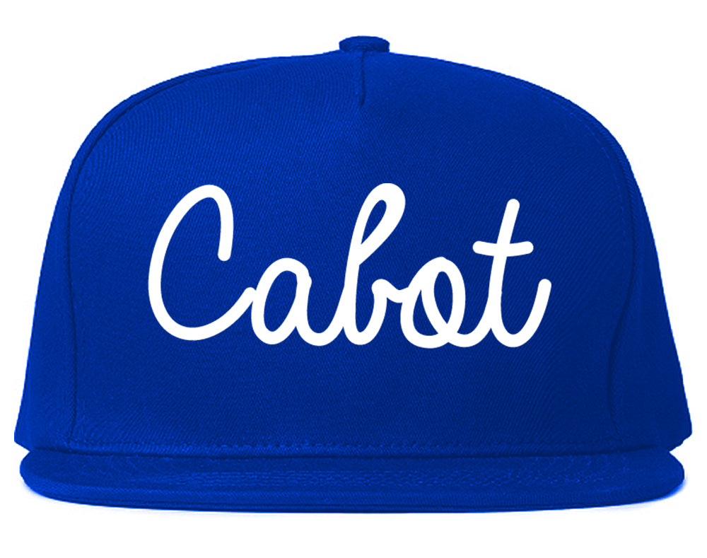 Cabot Arkansas AR Script Mens Snapback Hat Royal Blue