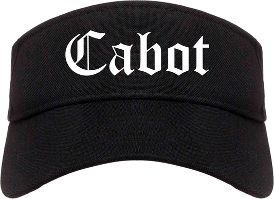 Cabot Arkansas AR Old English Mens Visor Cap Hat Black