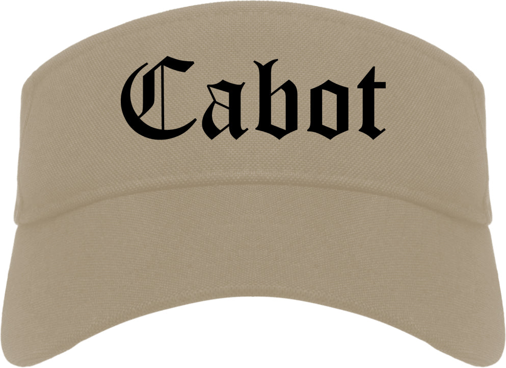 Cabot Arkansas AR Old English Mens Visor Cap Hat Khaki