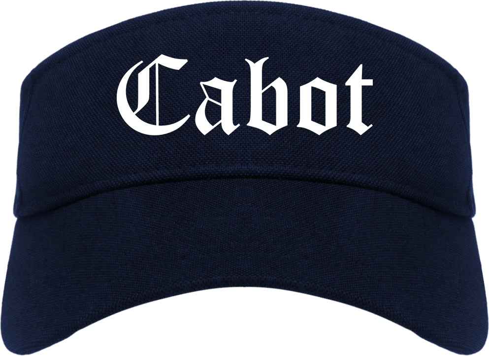 Cabot Arkansas AR Old English Mens Visor Cap Hat Navy Blue