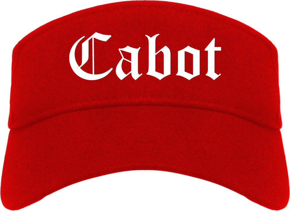 Cabot Arkansas AR Old English Mens Visor Cap Hat Red