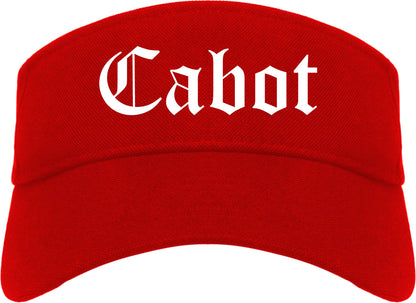 Cabot Arkansas AR Old English Mens Visor Cap Hat Red
