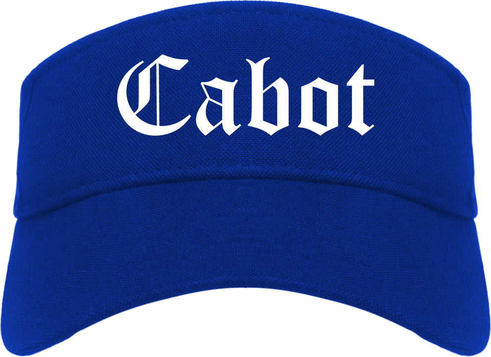 Cabot Arkansas AR Old English Mens Visor Cap Hat Royal Blue