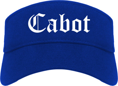 Cabot Arkansas AR Old English Mens Visor Cap Hat Royal Blue