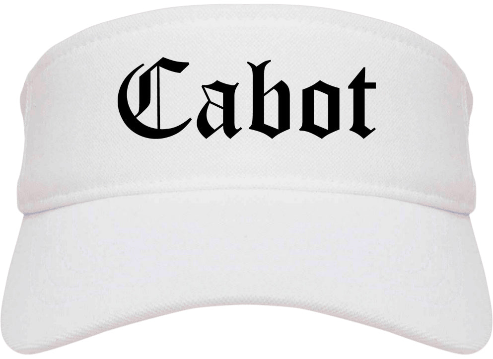 Cabot Arkansas AR Old English Mens Visor Cap Hat White