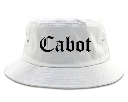 Cabot Arkansas AR Old English Mens Bucket Hat White