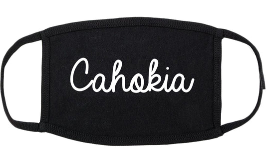 Cahokia Illinois IL Script Cotton Face Mask Black