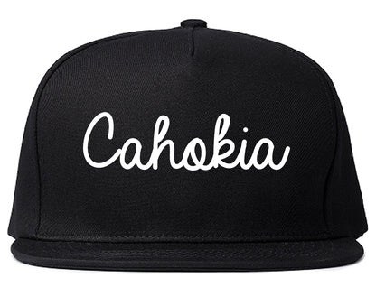 Cahokia Illinois IL Script Mens Snapback Hat Black
