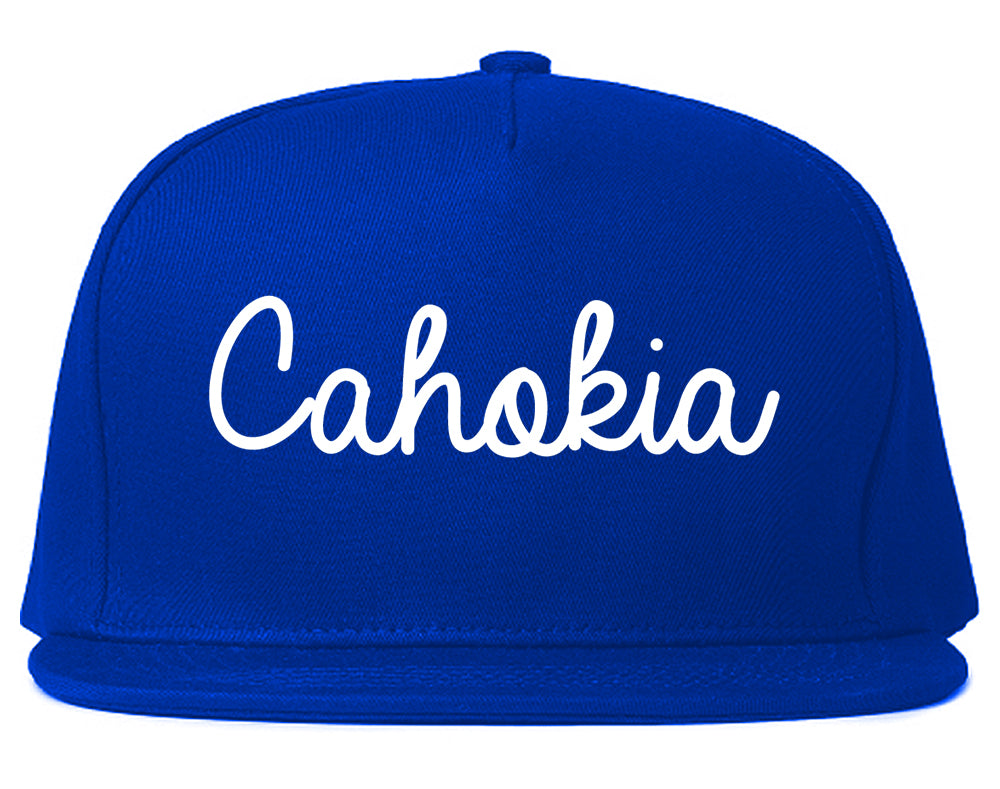 Cahokia Illinois IL Script Mens Snapback Hat Royal Blue