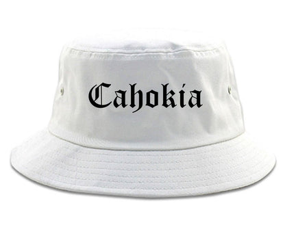Cahokia Illinois IL Old English Mens Bucket Hat White