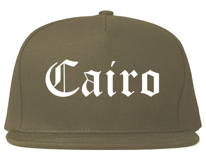 Cairo Georgia GA Old English Mens Snapback Hat Grey