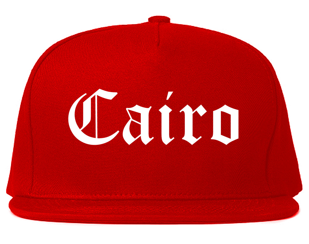 Cairo Georgia GA Old English Mens Snapback Hat Red