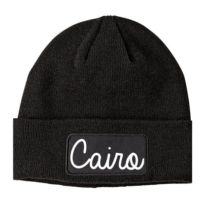 Cairo Georgia GA Script Mens Knit Beanie Hat Cap Black