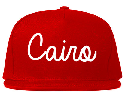 Cairo Georgia GA Script Mens Snapback Hat Red