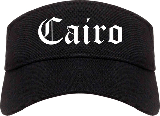 Cairo Georgia GA Old English Mens Visor Cap Hat Black
