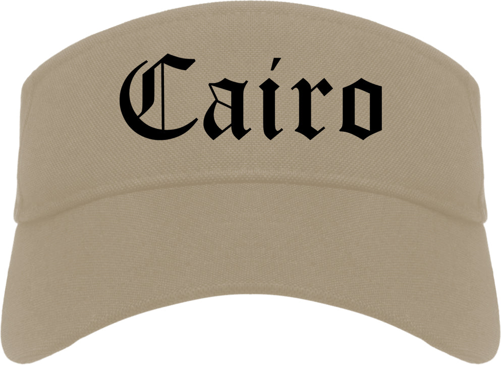 Cairo Georgia GA Old English Mens Visor Cap Hat Khaki