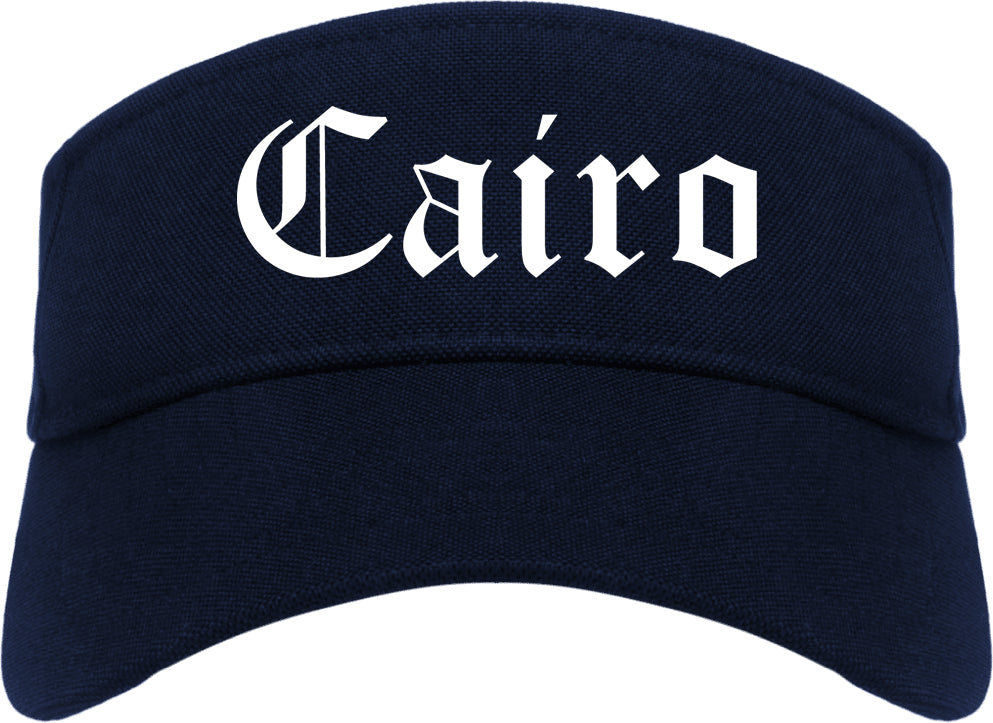 Cairo Georgia GA Old English Mens Visor Cap Hat Navy Blue