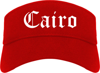 Cairo Georgia GA Old English Mens Visor Cap Hat Red