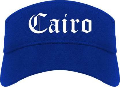 Cairo Georgia GA Old English Mens Visor Cap Hat Royal Blue