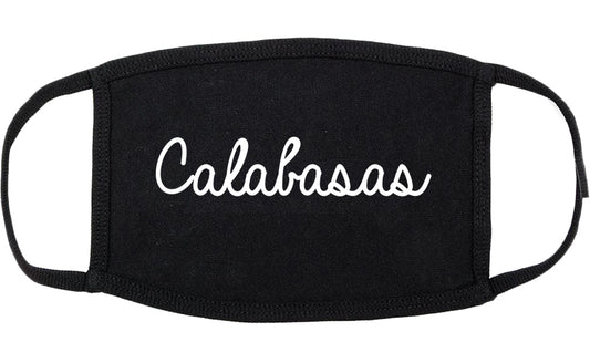 Calabasas California CA Script Cotton Face Mask Black