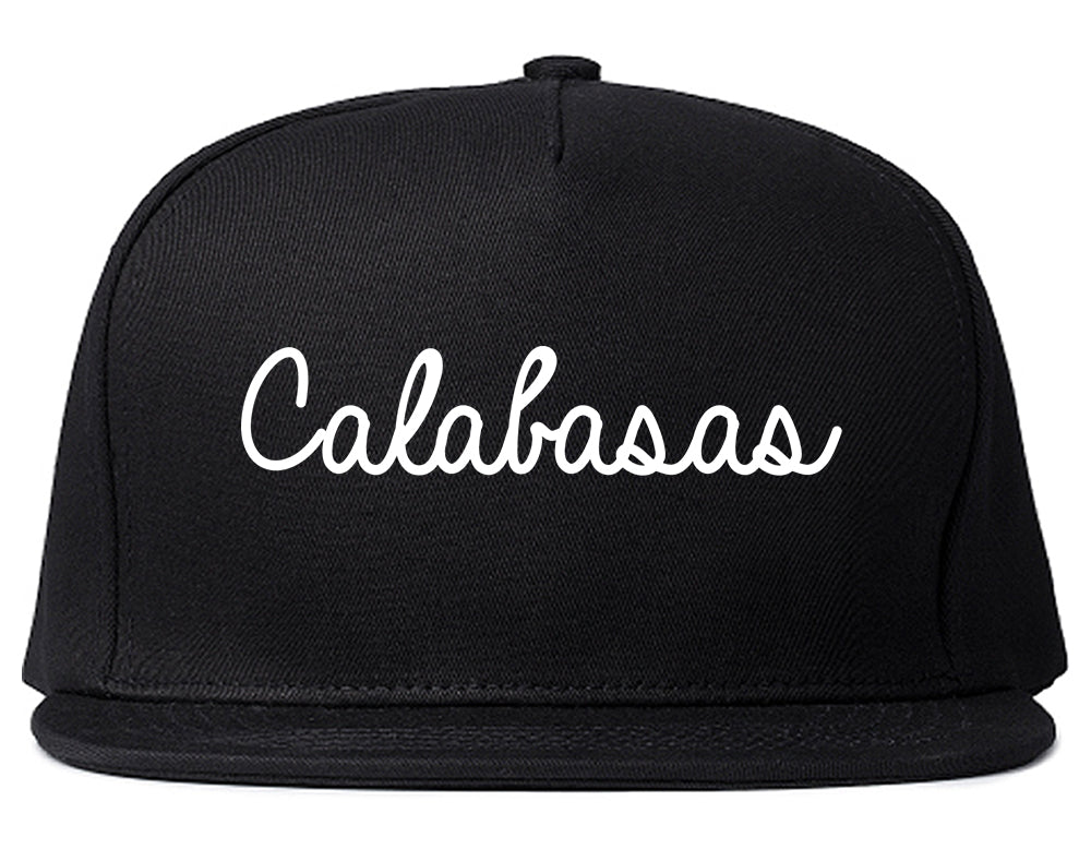 Calabasas California CA Script Mens Snapback Hat Black