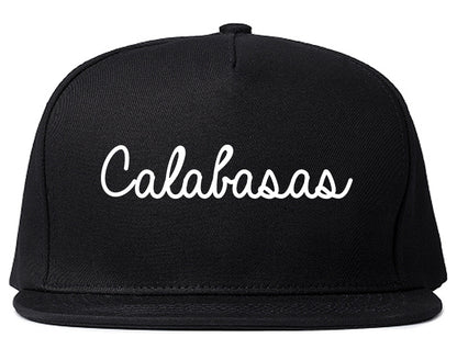 Calabasas California CA Script Mens Snapback Hat Black