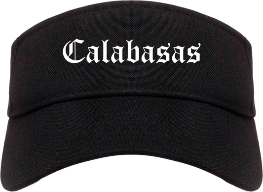 Calabasas California CA Old English Mens Visor Cap Hat Black