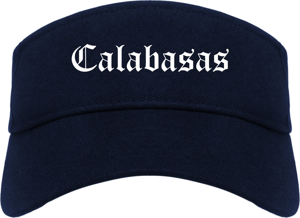 Calabasas California CA Old English Mens Visor Cap Hat Navy Blue