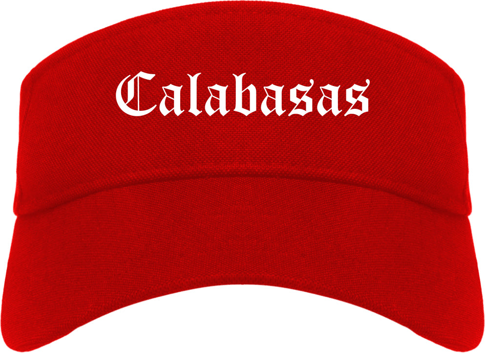 Calabasas California CA Old English Mens Visor Cap Hat Red