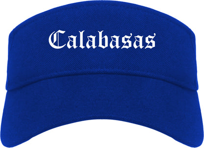 Calabasas California CA Old English Mens Visor Cap Hat Royal Blue