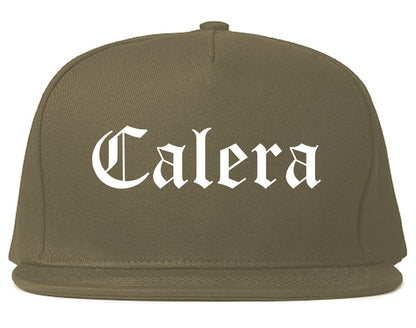 Calera Alabama AL Old English Mens Snapback Hat Grey