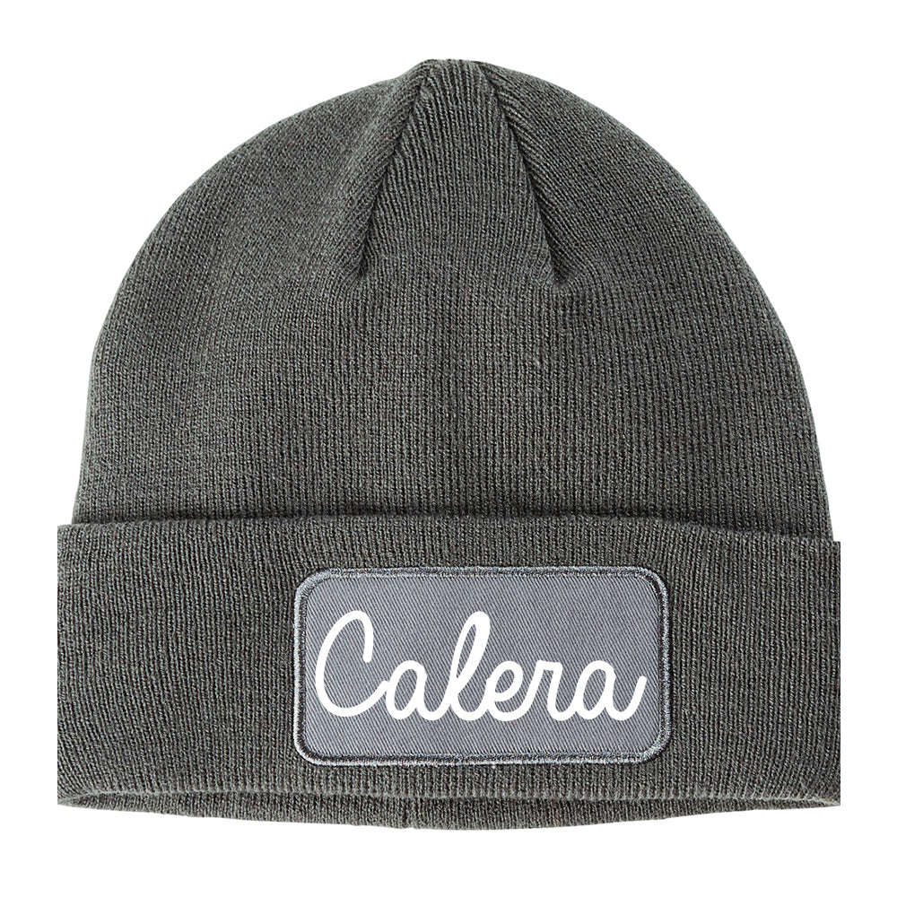 Calera Alabama AL Script Mens Knit Beanie Hat Cap Grey