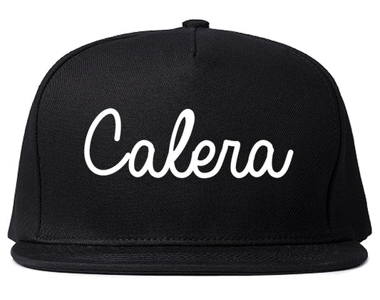 Calera Alabama AL Script Mens Snapback Hat Black