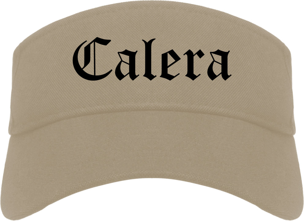 Calera Alabama AL Old English Mens Visor Cap Hat Khaki