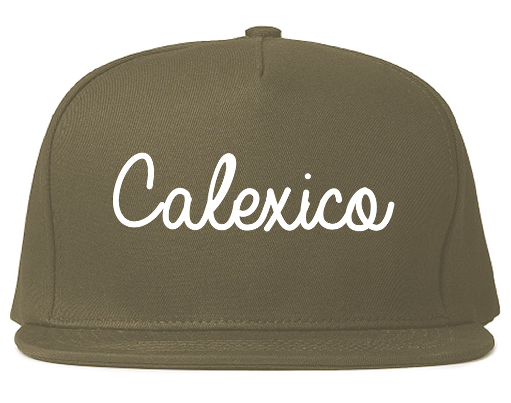 Calexico California CA Script Mens Snapback Hat Grey