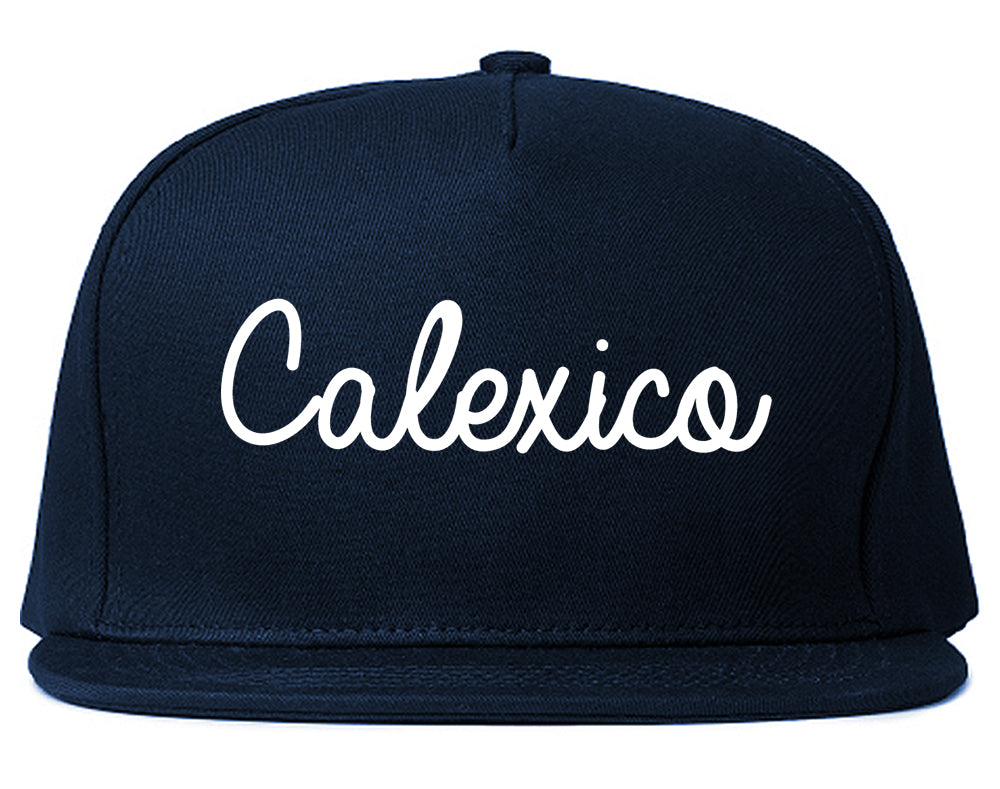 Calexico California CA Script Mens Snapback Hat Navy Blue