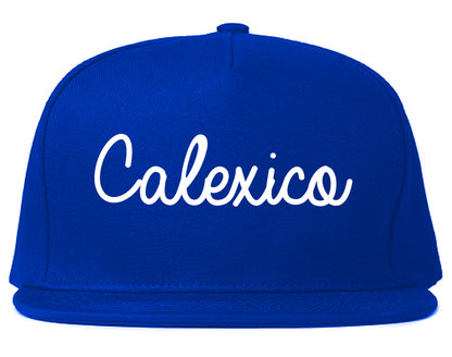 Calexico California CA Script Mens Snapback Hat Royal Blue